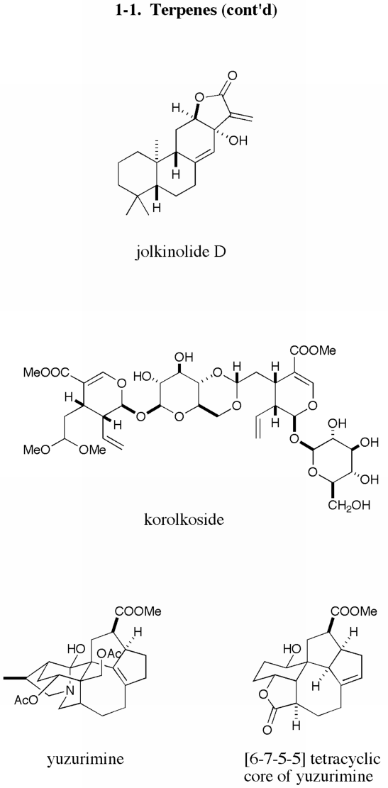 jolkinolide, korolkoside, yuzurimine