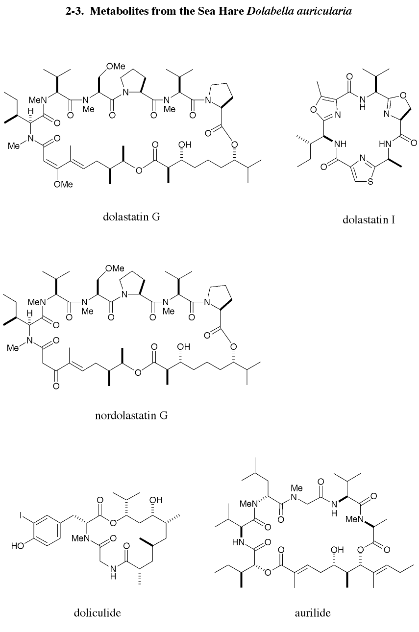 dolastatins, doliculide, aurilide